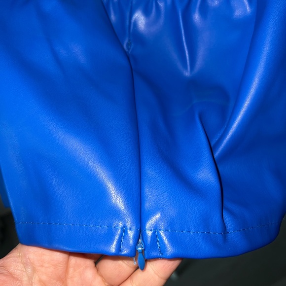 A.M.R.A the label matching set pants and tube top blue leather SO SEXY - Picture 8 of 12